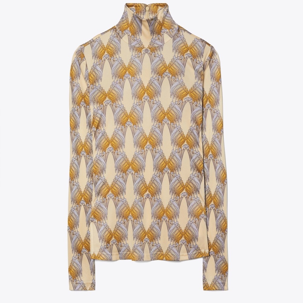 Tory Burch Silk Jersey Turtleneck